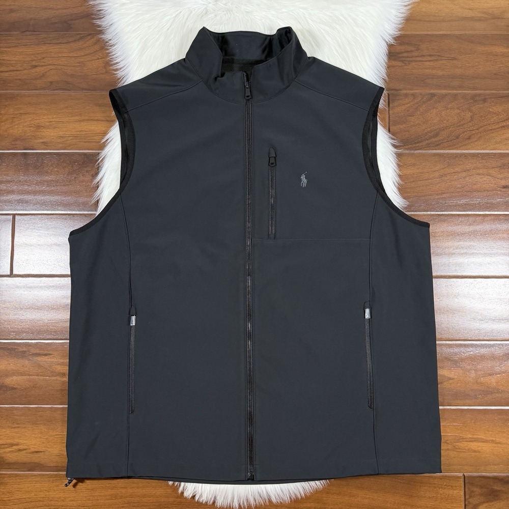 Polo Ralph Lauren Men's Size 2XLT Black Performance Softshell Vest Jacket